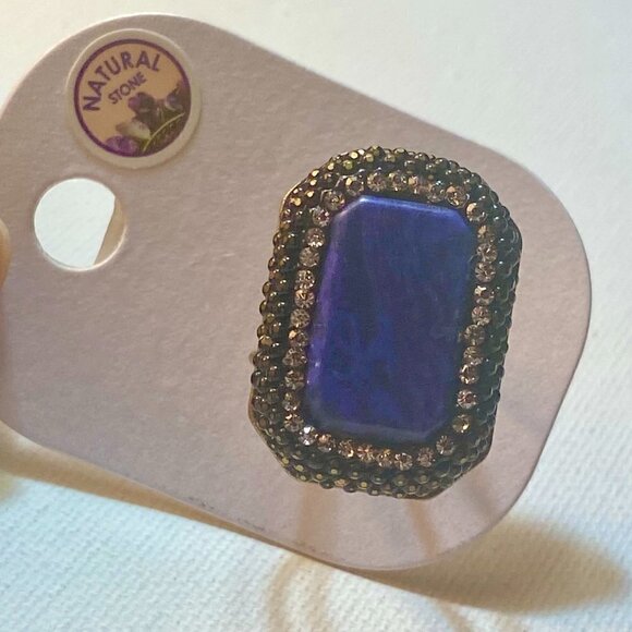2/$25 ITEM ❤️: Blue stone adjustable statement ring - Picture 6 of 11